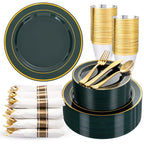 350Piece Gold Dinnerware Set for 50 Guests  Silverware for Wedding/Birthday