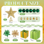 Skylety 104 Pcs Christmas Tree Decorations Set, Red and Gold