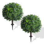 4 Ft Artificial Cedar Topiary Trees 2 Pack, UV Resistant Potted Faux Cypress Shrubs with Extra