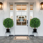4 Ft Artificial Cedar Topiary Trees 2 Pack, UV Resistant Potted Faux Cypress Shrubs with Extra