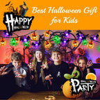 Halloween String Lights with USB-Powered Decoration Featuring Mummies, Ghosts, Spiders,Witch, Skeletons, Witches, Black Cats-Cute Indoor Party Ornaments for Festive Decoration.