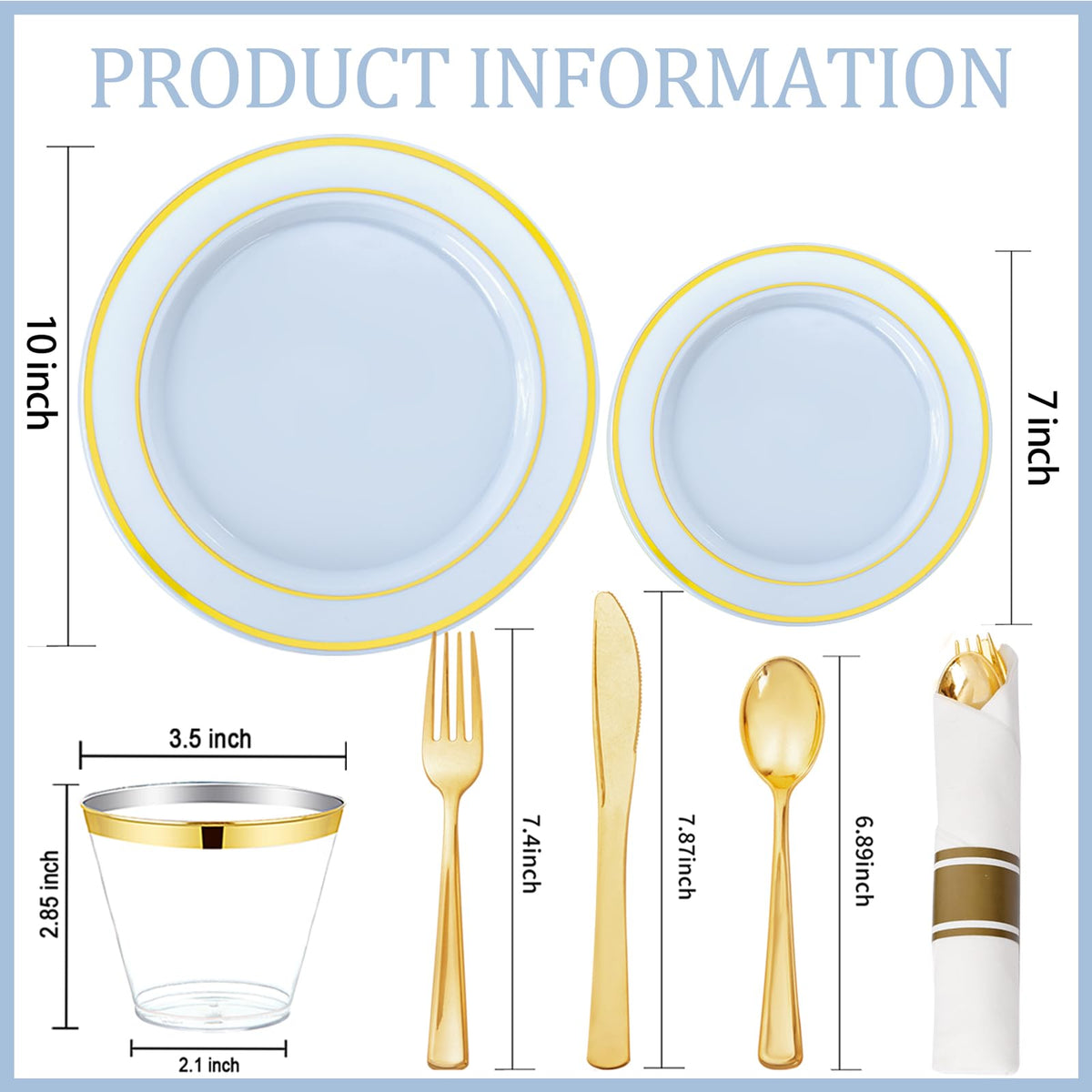 350Piece Gold Dinnerware Set for 50 Guests  Silverware for Wedding/Birthday