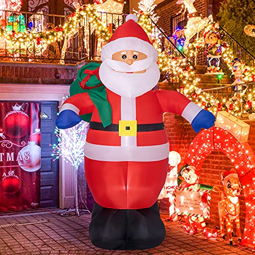 Sunnyglade 8FT Christmas Inflatable Santa Blow Up Outdoor Decorations