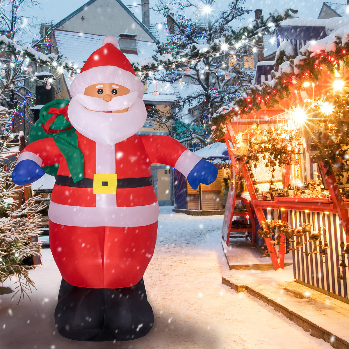 Sunnyglade 8FT Christmas Inflatable Santa Blow Up Outdoor Decorations