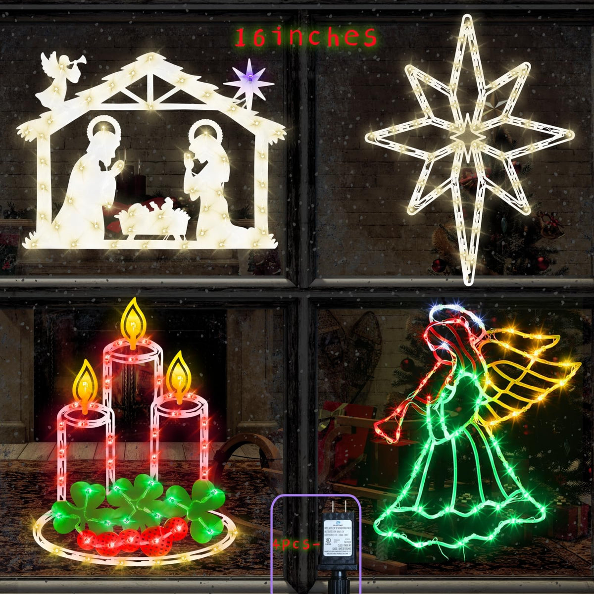 Halloween Decorations - 16" Halloween Window Silhouette Lights