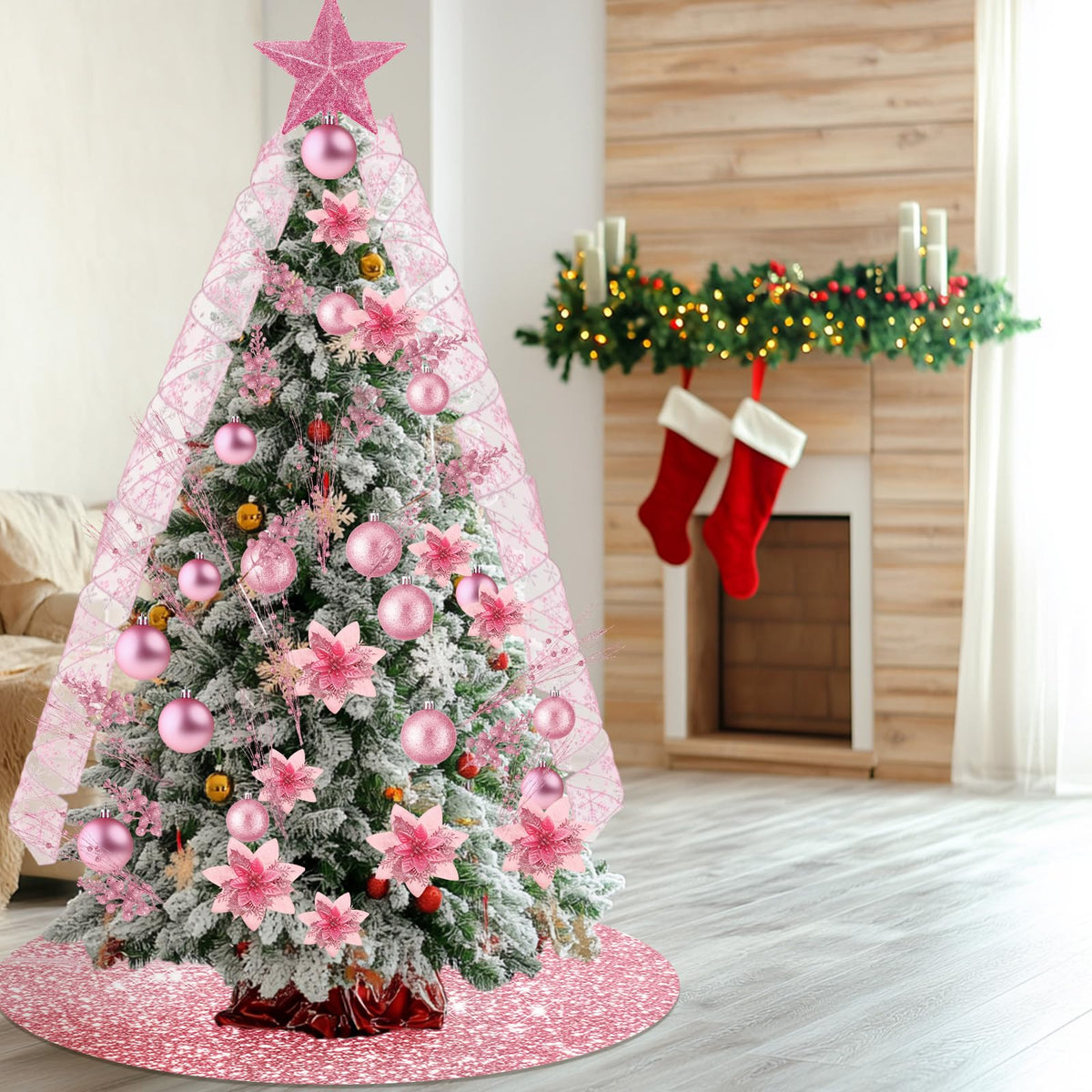 72 Pieces Christmas  Star Sequin Tree Skirts for Home Wreaths Holiday Party Favors
