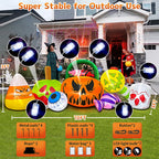 10FT Halloween Inflatable Pumpkin Ghost Combo with LED