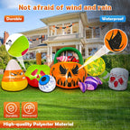 10FT Halloween Inflatable Pumpkin Ghost Combo with LED