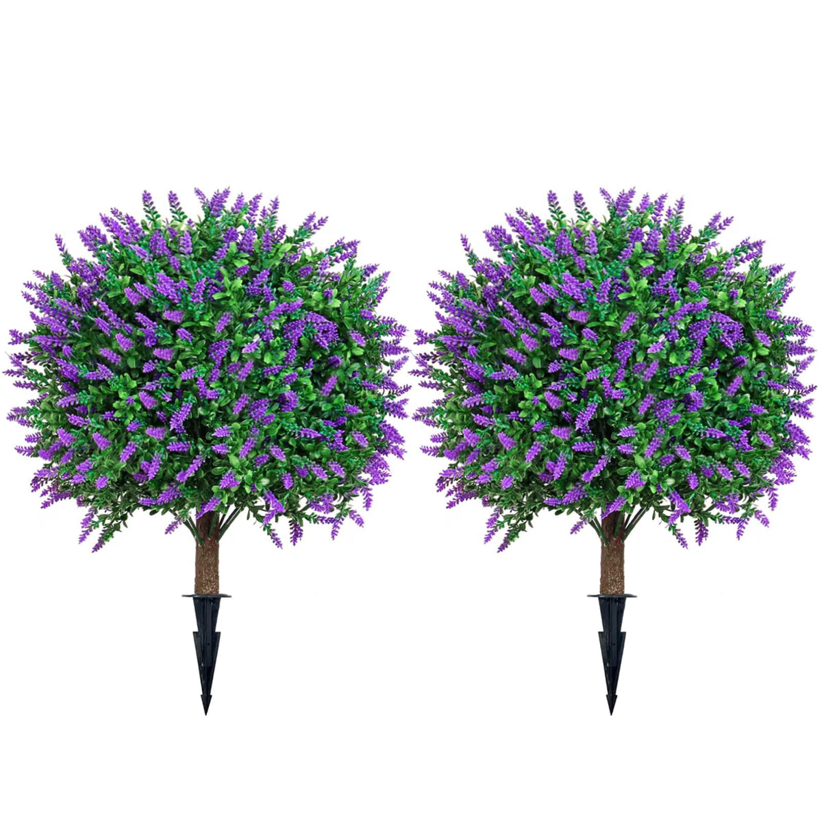 4 Ft Artificial Cedar Topiary Trees 2 Pack, UV Resistant Potted Faux Cypress Shrubs with Extra