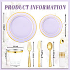 350Piece Gold Dinnerware Set for 50 Guests  Silverware for Wedding/Birthday