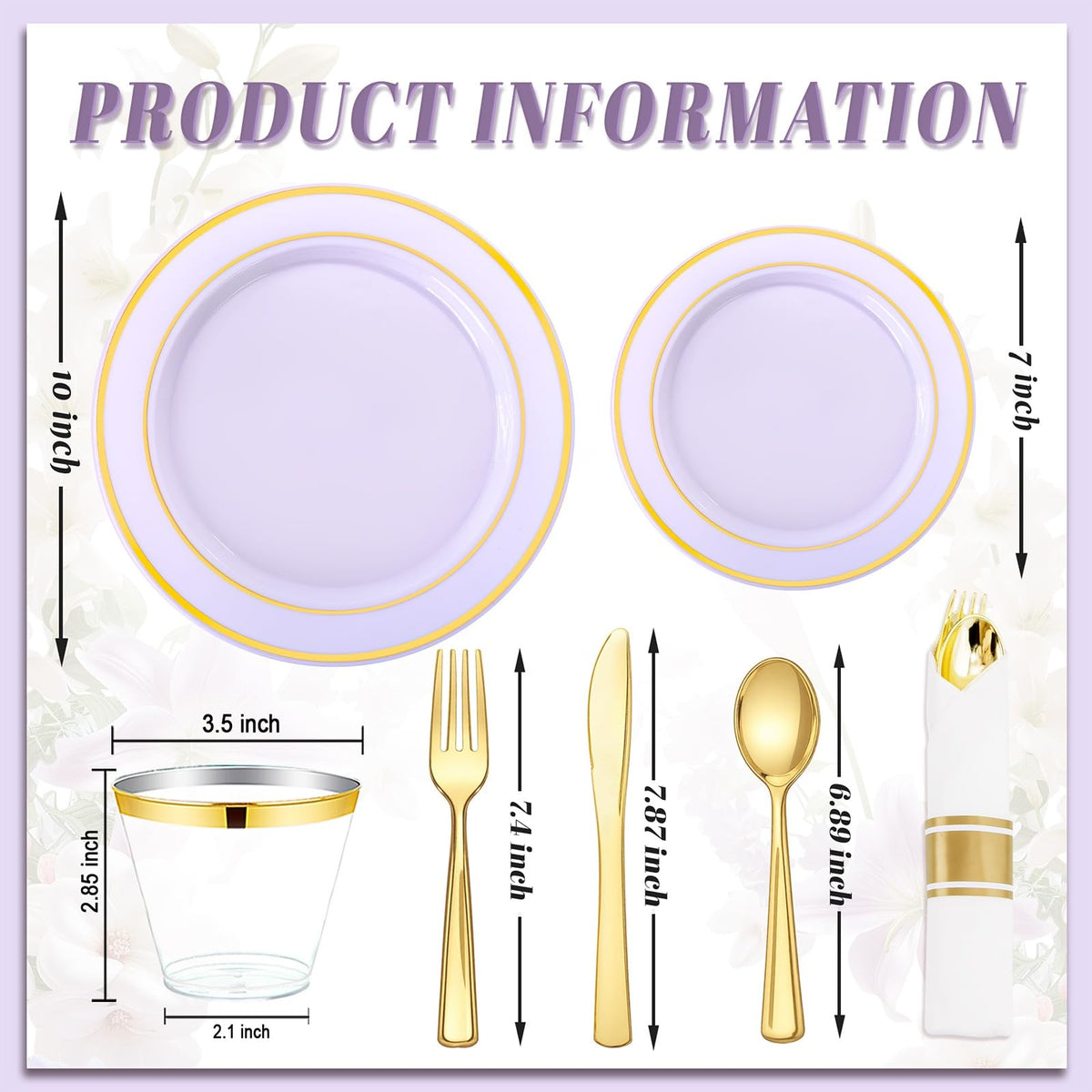 350Piece Gold Dinnerware Set for 50 Guests  Silverware for Wedding/Birthday