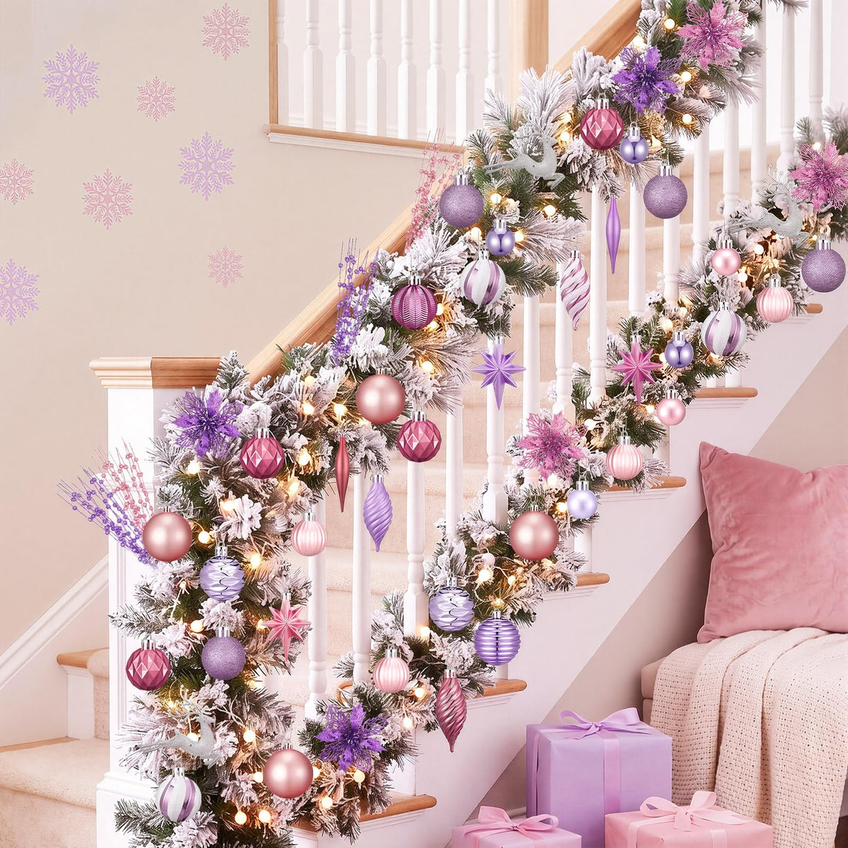 CroBlissful 118 Pcs Christmas Tree Ornaments  , Berries Stems for Xmas Trees Holiday Decor(Gold)