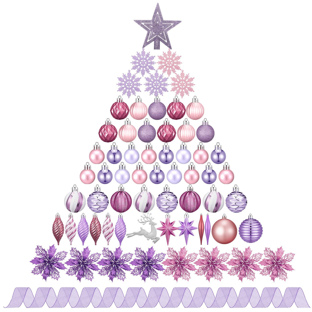CroBlissful 118 Pcs Christmas Tree Ornaments  , Berries Stems for Xmas Trees Holiday Decor(Gold)