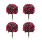 4 Ft Artificial Cedar Topiary Trees 2 Pack, UV Resistant Potted Faux Cypress Shrubs with Extra
