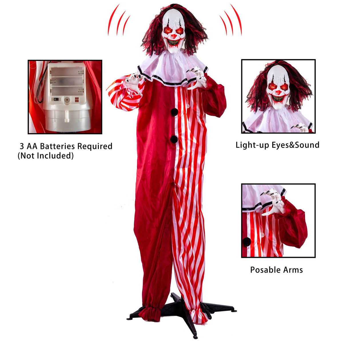 Life Size Halloween Animatronic Grim Reaper with Sound
