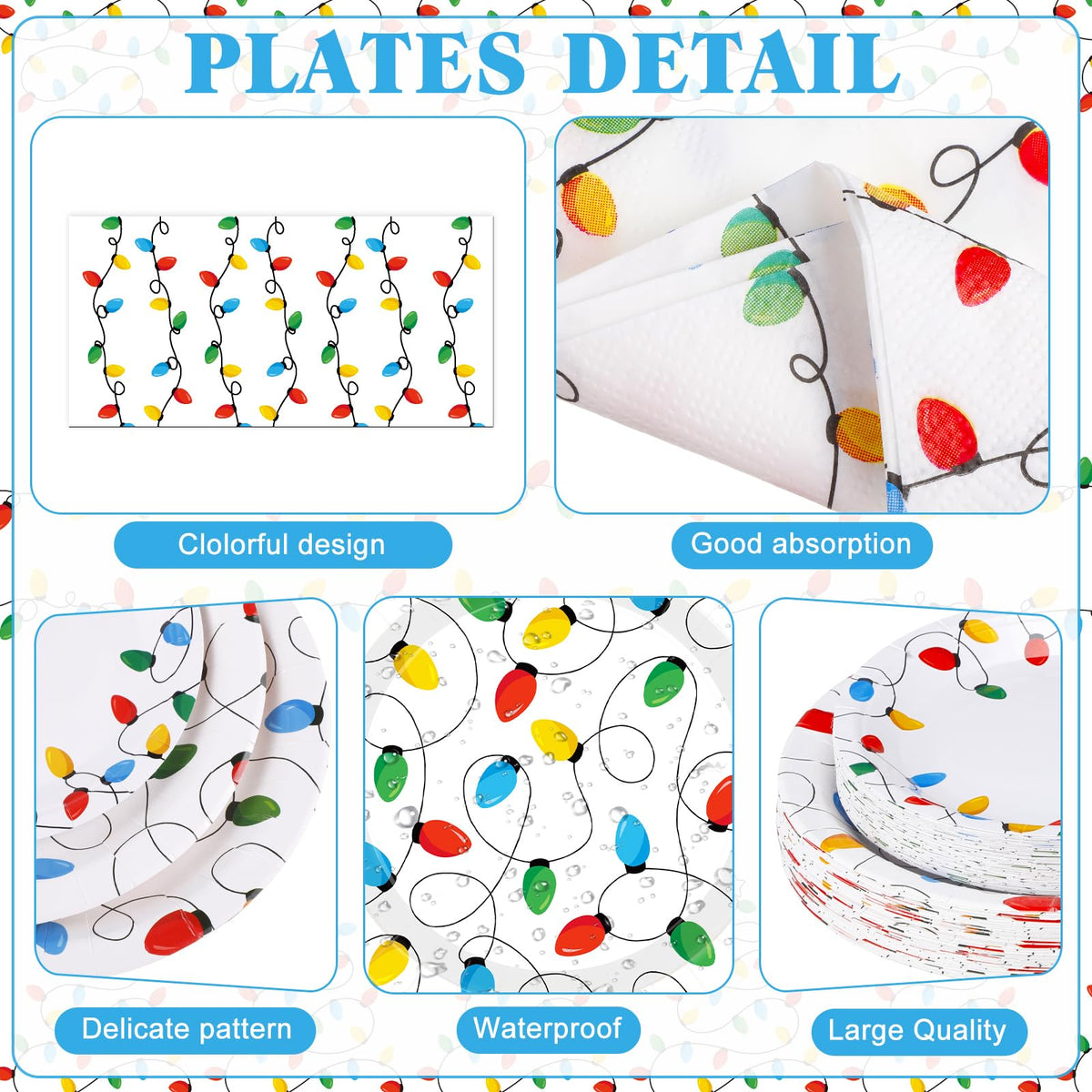 452 Pcs Christmas Party Decorations for 50 Guests,  Set for Xmas Holiday Party Supplies