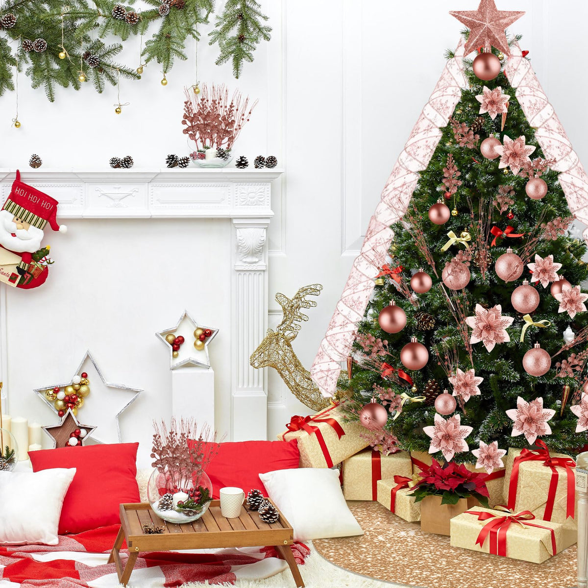 72 Pieces Christmas  Star Sequin Tree Skirts for Home Wreaths Holiday Party Favors