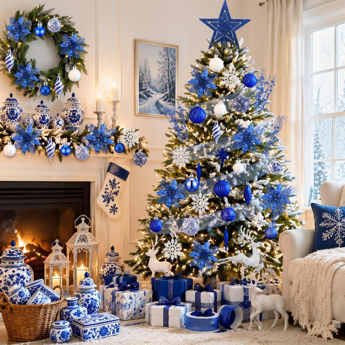 CroBlissful 118 Pcs Christmas Tree Ornaments  , Berries Stems for Xmas Trees Holiday Decor(Gold)