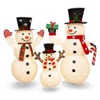 2 Pack 30" & 24" Pop-Up Iron Christmas Ornament Set, 230 Warm White LEDs with UL Transformer, 8 Light Functions & 18H Timer
