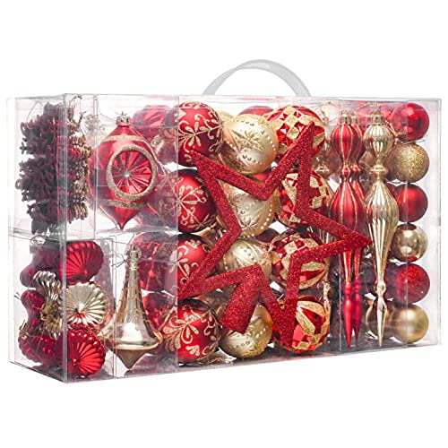 100ct Christmas Tree Decorations Ball Ornaments Set Medium Navy Blue and Silver Shatterproof Christmas Decorations Set, Winter Wonderland Hanging Ornaments for Xmas Holiday Decor