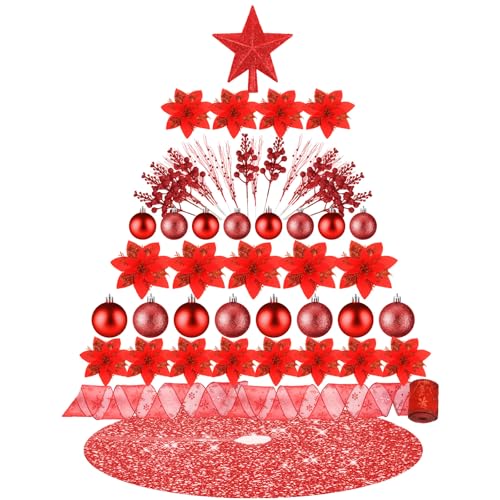 72 Pieces Christmas  Star Sequin Tree Skirts for Home Wreaths Holiday Party Favors