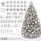CroBlissful 118 Pcs Christmas Tree Ornaments  , Berries Stems for Xmas Trees Holiday Decor(Gold)