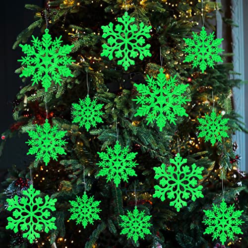 Glitter Snowflake Ornaments for Christmas Tree Decorations  gold, plastic, craft, various sizes, shatterproof, for indoor winter wonderland, Christmas party decoration