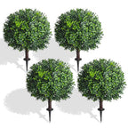 4 Ft Artificial Cedar Topiary Trees 2 Pack, UV Resistant Potted Faux Cypress Shrubs with Extra