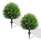 4 Ft Artificial Cedar Topiary Trees 2 Pack, UV Resistant Potted Faux Cypress Shrubs with Extra