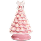 15in Ceramic Christmas Tree, Pre-lit Hand-Painted Tabletop Holiday Tree, Star Topper, 64 Lights
