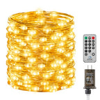 Fairy Lights with Remote, 66 Feet 200 Led Firefly String Lights Plug in for   Christmas Tree Wreath Craft Wedding Party Indoor Outdoor Decoration, Warm White
