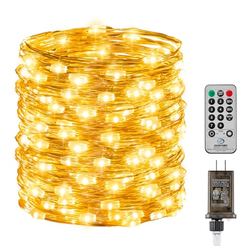 Fairy Lights with Remote, 66 Feet 200 Led Firefly String Lights Plug in for   Christmas Tree Wreath Craft Wedding Party Indoor Outdoor Decoration, Warm White