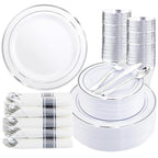 350Piece Gold Dinnerware Set for 50 Guests  Silverware for Wedding/Birthday