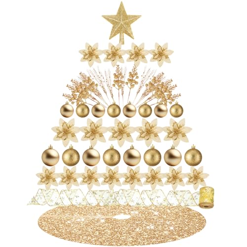 72 Pieces Christmas  Star Sequin Tree Skirts for Home Wreaths Holiday Party Favors