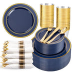 350Piece Gold Dinnerware Set for 50 Guests  Silverware for Wedding/Birthday