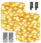 Fairy Lights with Remote, 66 Feet 200 Led Firefly String Lights Plug in for   Christmas Tree Wreath Craft Wedding Party Indoor Outdoor Decoration, Warm White