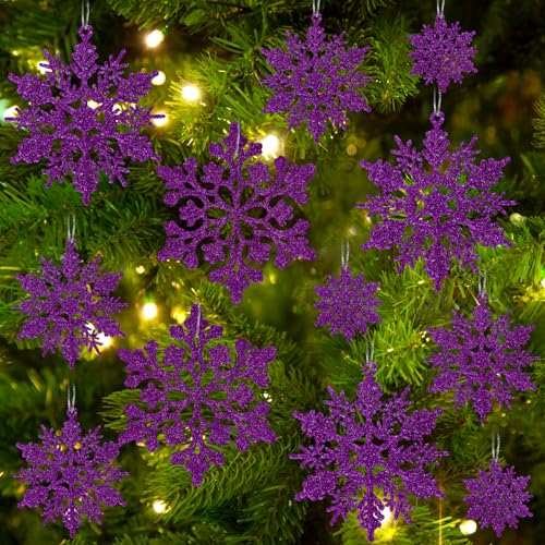 Glitter Snowflake Ornaments for Christmas Tree Decorations  gold, plastic, craft, various sizes, shatterproof, for indoor winter wonderland, Christmas party decoration