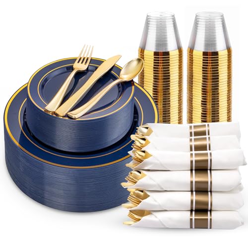 350Piece Gold Dinnerware Set for 50 Guests  Silverware for Wedding/Birthday