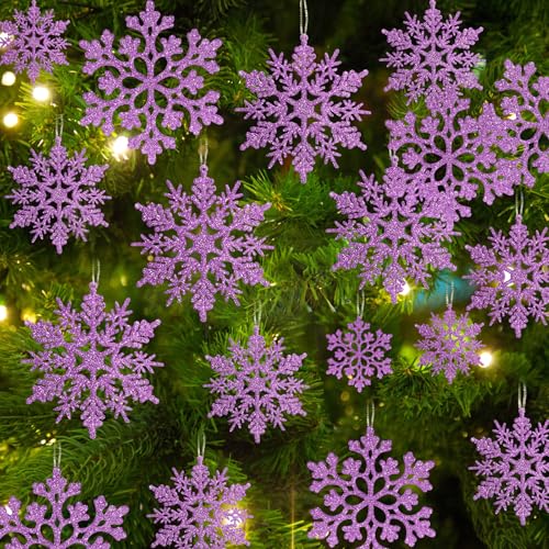 Glitter Snowflake Ornaments for Christmas Tree Decorations  gold, plastic, craft, various sizes, shatterproof, for indoor winter wonderland, Christmas party decoration