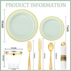 350Piece Gold Dinnerware Set for 50 Guests  Silverware for Wedding/Birthday