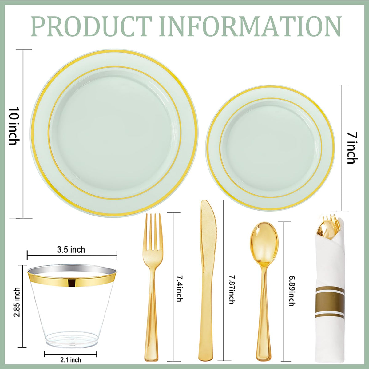 350Piece Gold Dinnerware Set for 50 Guests  Silverware for Wedding/Birthday