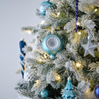 100ct Christmas Tree Decorations Ball Ornaments Set Medium Navy Blue and Silver Shatterproof Christmas Decorations Set, Winter Wonderland Hanging Ornaments for Xmas Holiday Decor