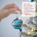 100ct Christmas Tree Decorations Ball Ornaments Set Medium Navy Blue and Silver Shatterproof Christmas Decorations Set, Winter Wonderland Hanging Ornaments for Xmas Holiday Decor