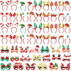 Giegxin 80 Pcs Christmas Headbands Eyeglasses Bulk for Adults