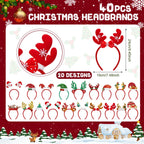 Giegxin 80 Pcs Christmas Headbands Eyeglasses Bulk for Adults