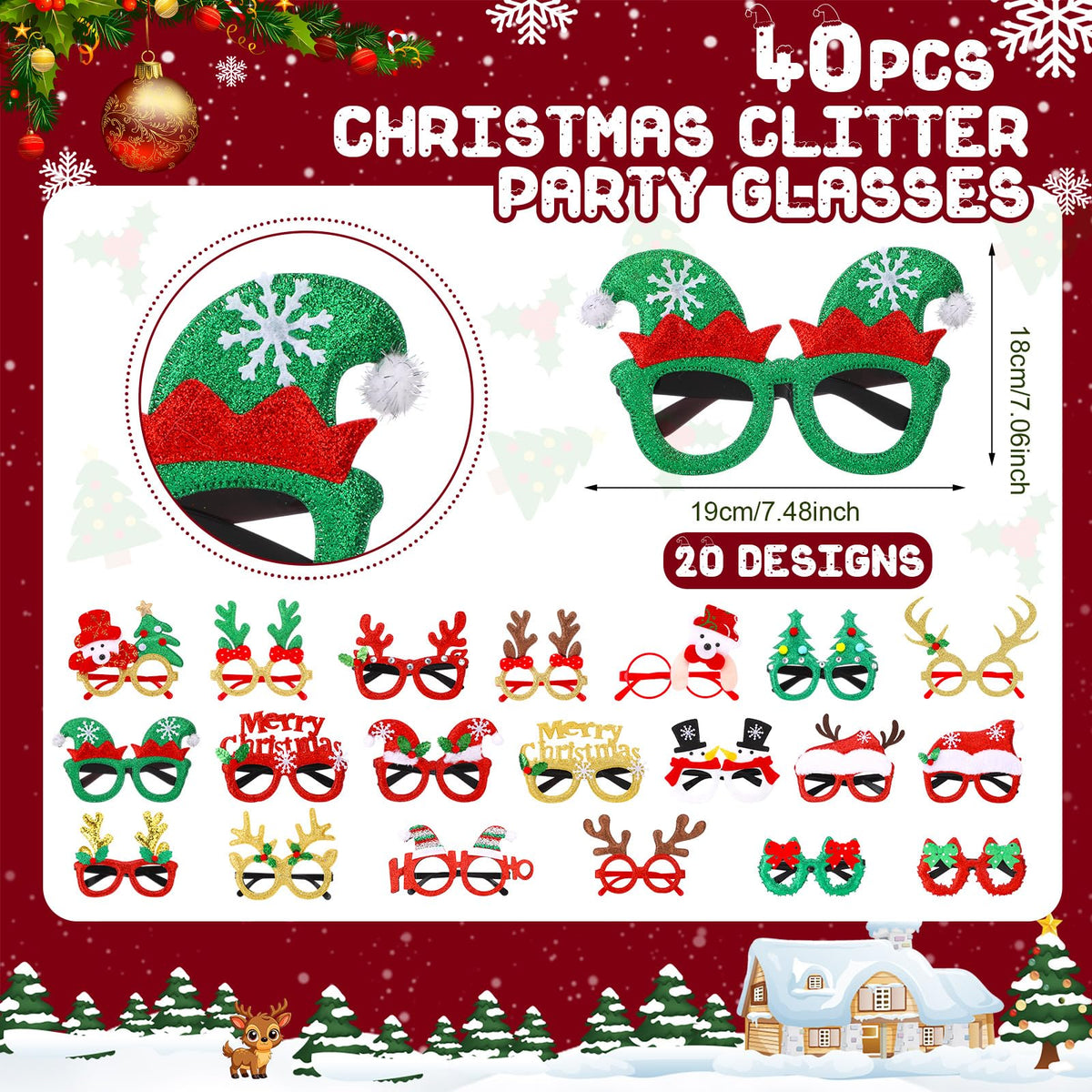 Giegxin 80 Pcs Christmas Headbands Eyeglasses Bulk for Adults