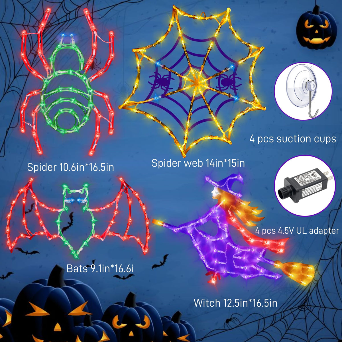 Halloween Decorations - 16" Halloween Window Silhouette Lights