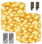 Fairy Lights with Remote, 66 Feet 200 Led Firefly String Lights Plug in for   Christmas Tree Wreath Craft Wedding Party Indoor Outdoor Decoration, Warm White