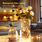 Fairy Lights with Remote, 66 Feet 200 Led Firefly String Lights Plug in for   Christmas Tree Wreath Craft Wedding Party Indoor Outdoor Decoration, Warm White