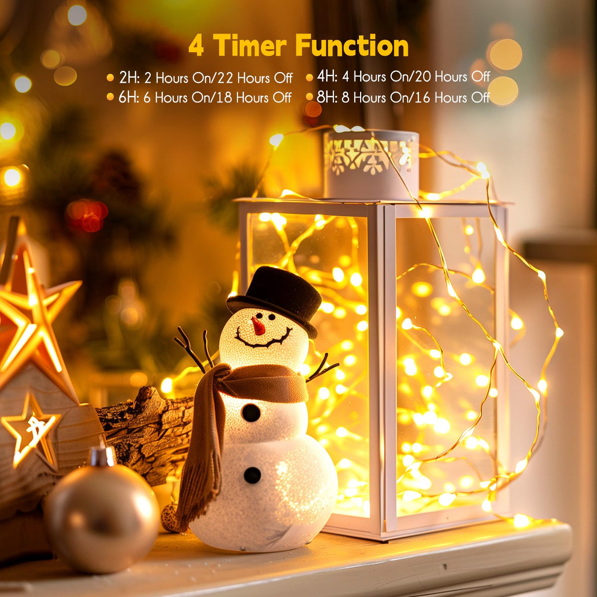 Fairy Lights with Remote, 66 Feet 200 Led Firefly String Lights Plug in for   Christmas Tree Wreath Craft Wedding Party Indoor Outdoor Decoration, Warm White